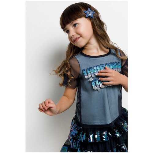 Блузка детская для девочек ACOOLA синяя, размер 110