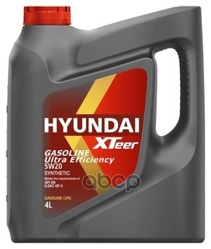 HYUNDAI XTeer Hyundai Xteer Gasoline Ultra Efficiency 5w20 (4l)_масло Моторн! Синт Api Sp, Ilsac Gf-5, Gf-6