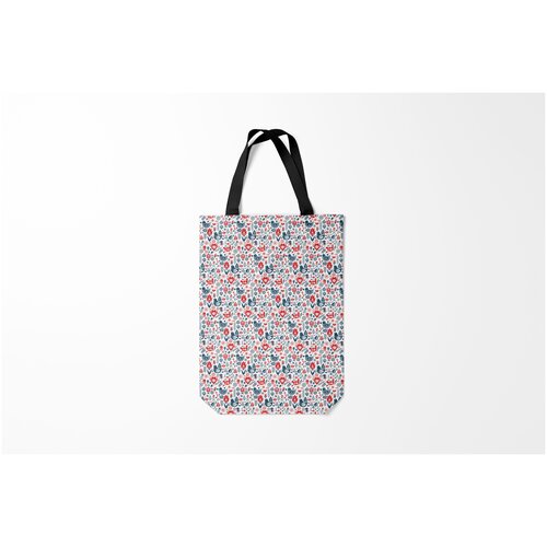 фото Сумка-шоппер / 31х42 см / девушкам / цветочки и бабочки лесной узорный паттерн burnettie