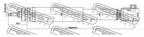 Амортизатор задний Febest 21110-005R