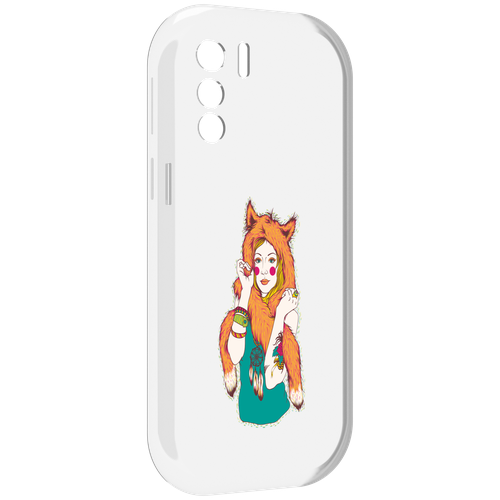 Чехол MyPads Девушка лиса для UleFone Note 13P задняя-панель-накладка-бампер