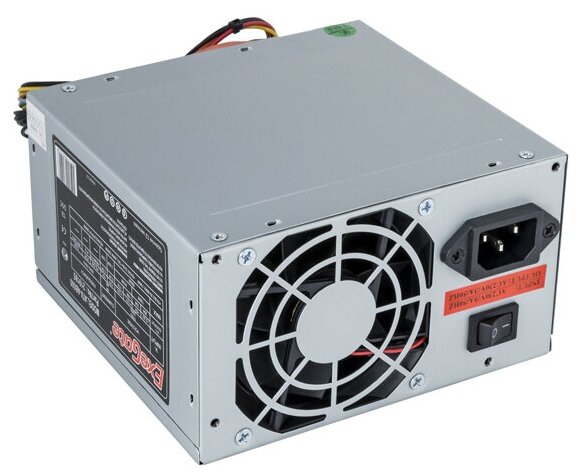 Блок питания EXEGATE AB550 ATX SC 8cm fan 24pin 4pin 3xSATA 2xIDE FDD кабель 220V с защитой от выдергивания