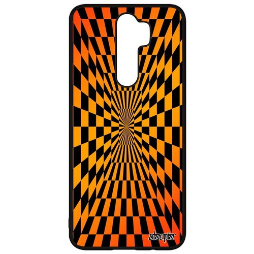 фото Чехол для мобильного // xiaomi redmi note 8 pro // "иллюзия шахмат" графика дизайн, utaupia, оранжевый