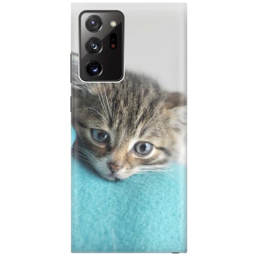 фото Ультратонкий силиконовый чехол-накладка для samsung galaxy note 20 ultra с принтом "котенок на пледе" gosso