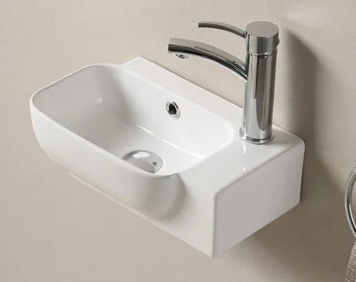 Раковина для ванной подвесная Ceramalux 78580L с внутренним переливом - фотография № 1