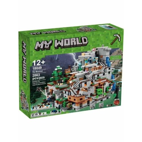 Конструктор Minecraft Горная пещера, 2863 деталей, My world, 18049 конструктор пластиковый майнкрафт minecraft подземная пещера в аду светящийся 363 детали