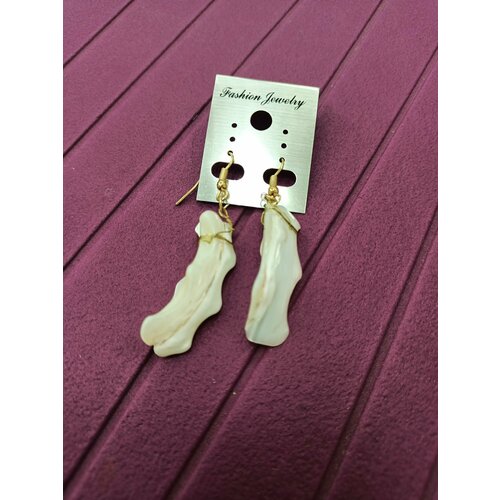 Серьги , белый