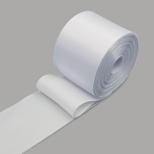 Изображение товара Лента атласная 10см*100м, белая, для декора, упаковки и рукоделия, Айрис