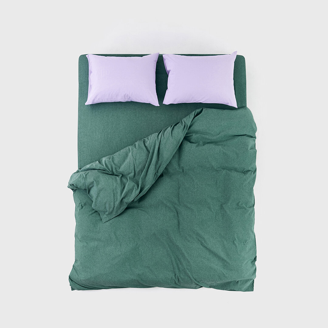 Комплект постельного белья MORФEUS (морфеус) - Melange Grass, 1.5-спальный, вареный хлопок - фотография № 3