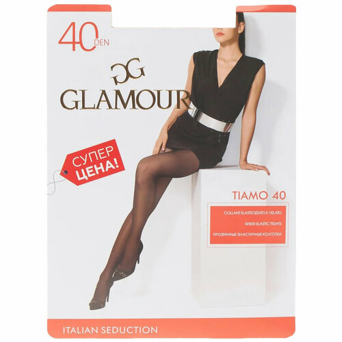 Колготки Glamour Tiamo, 40 den, размер 2, коричневый изящная леди