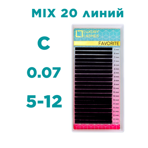 Luxury Lashes Ресницы для наращивания mix С 0.07 5-12 мм