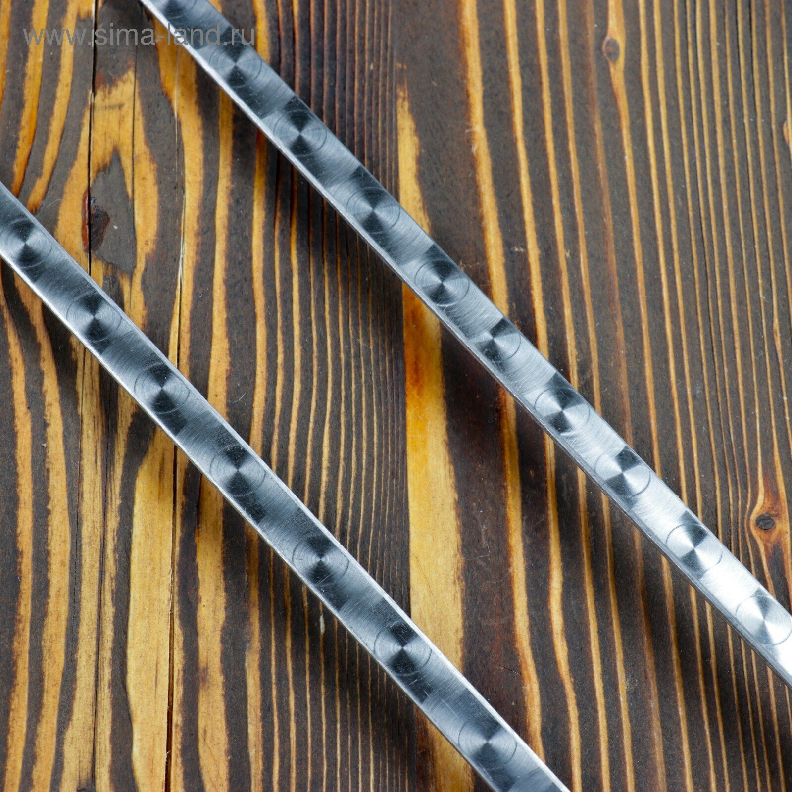 Двойной вилка-шампур с деревянной ручкой, с узором, 40см - фотография № 4