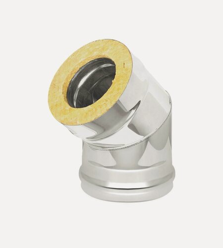 Изображение товара Сэндвич-колено Оц+Нерж (AISI 430/0,5мм) 45* 2 секции диаметр дымохода: 115х200 мм