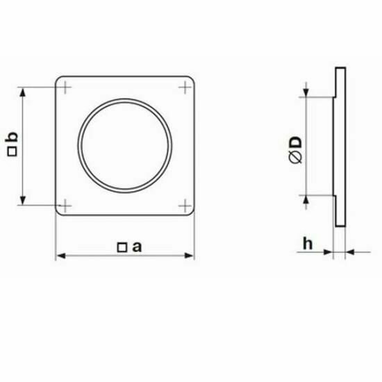 Пластина проходная, D100, оцинкованная сталь - фотография № 2