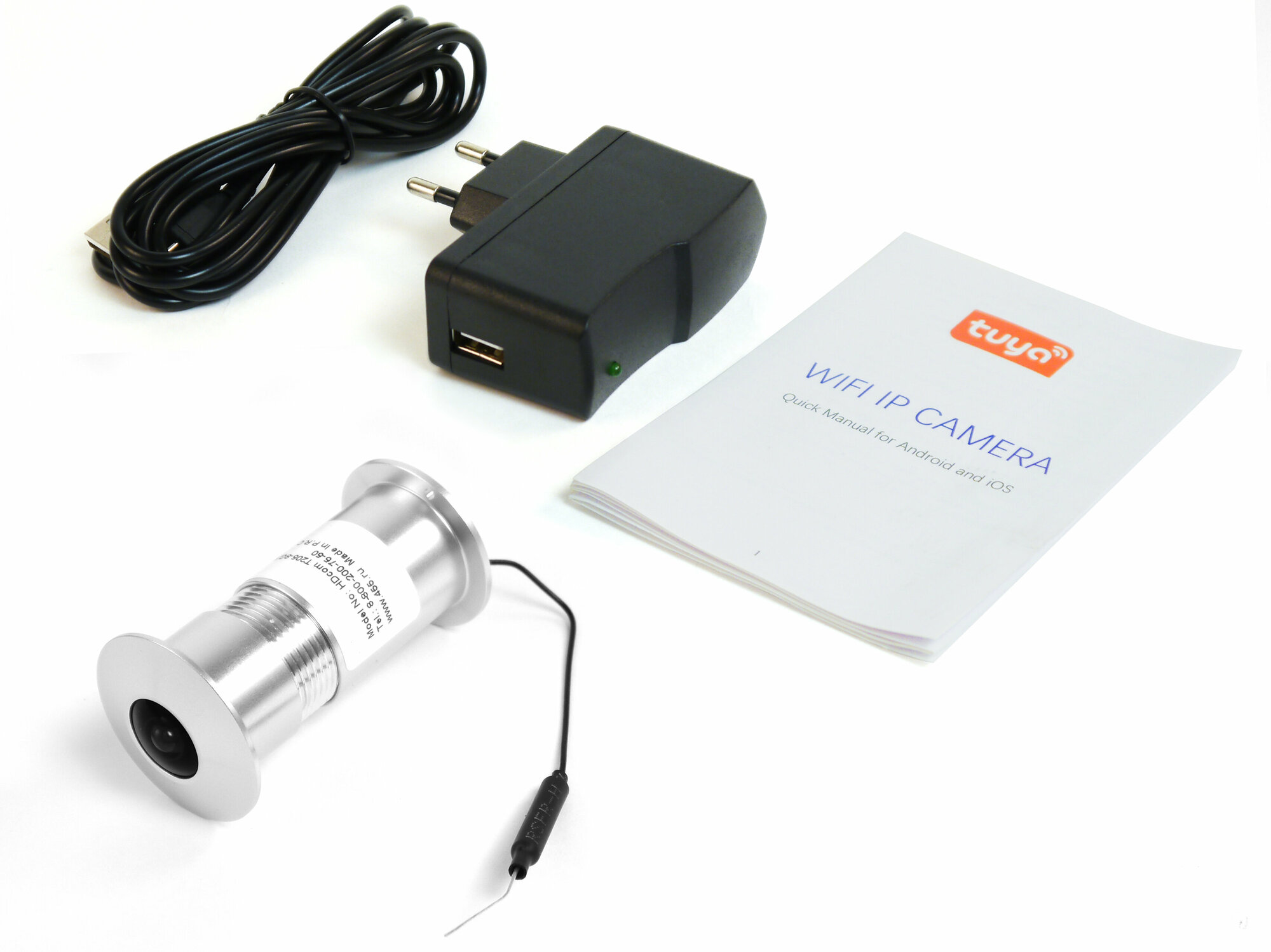 HDcom T205-8G (White) WI-FI IP видеоглазок на дверь с записью в облако - видеоглазок для входной двери WiFi. FullHD матрица