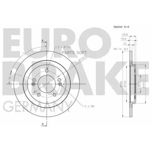 Диск тормозной задн. [284x10] 5 отв.