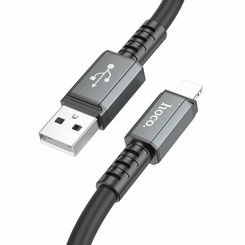 USB дата кабель Lightning, HOCO, X85, 1M, черный дата кабель hoco x85 usb lightning 1 м красный