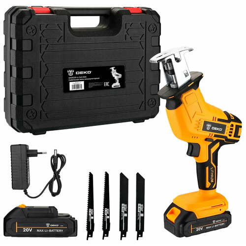 Сабельная пила аккумуляторная Deko DKRS20-Li 20 В 2x20 Ач 063-4311 желто-черный 6999₽