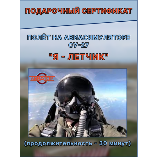Подарочный сертификат на день рождения для мужчин и женщин, полет на авиатренажере СУ-27 Москве, симулятор полета, подарок впечатление Я летчик 30 мин