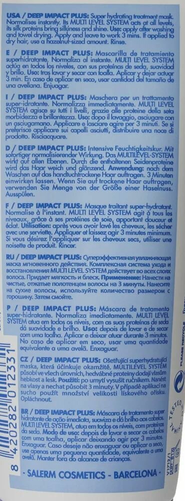 Маска глубокого действия Deep Impact Plus (795, 1000 мл) Salerm - фото №16