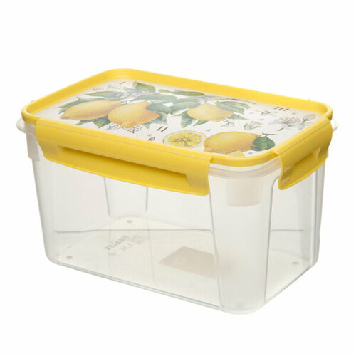 Контейнер для продуктов LOCK&OK с декором 1,5л (Желтый)
