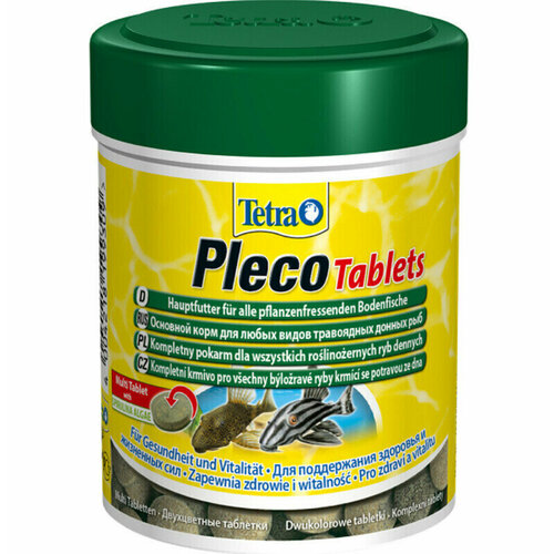 Таблетированный корм для травоядных донных рыб Pleco tablets, 120 таблеток tetra pleco tablets корм для травоядных донных рыб таблетки 120 таб