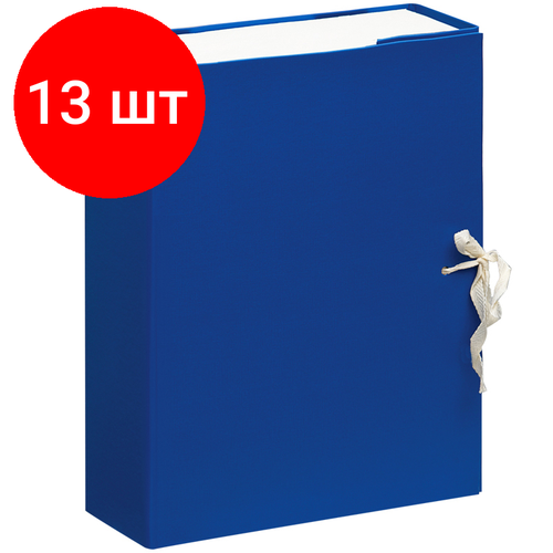 Комплект 13 шт, Короб архивный с завязками OfficeSpace разборный, БВ, 80мм, синий, клапан МГК короб архивный с завязками officespace разборный бв 80мм красный клапан мгк 284720