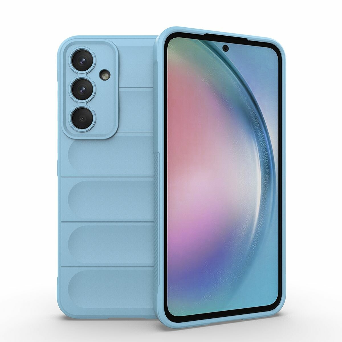 Противоударный чехол Flexible Case для Samsung Galaxy A55 5G голубой