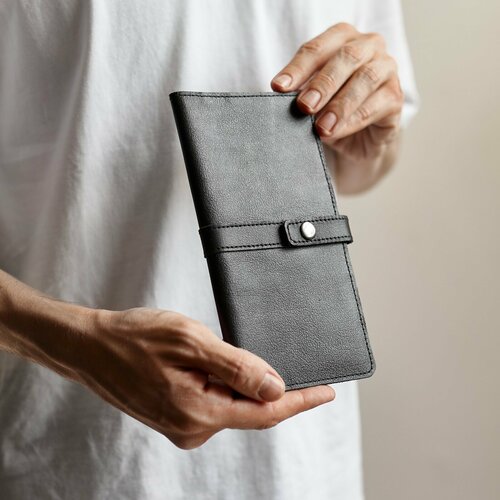 Портмоне MONOMOUNT, фактура гладкая, черный