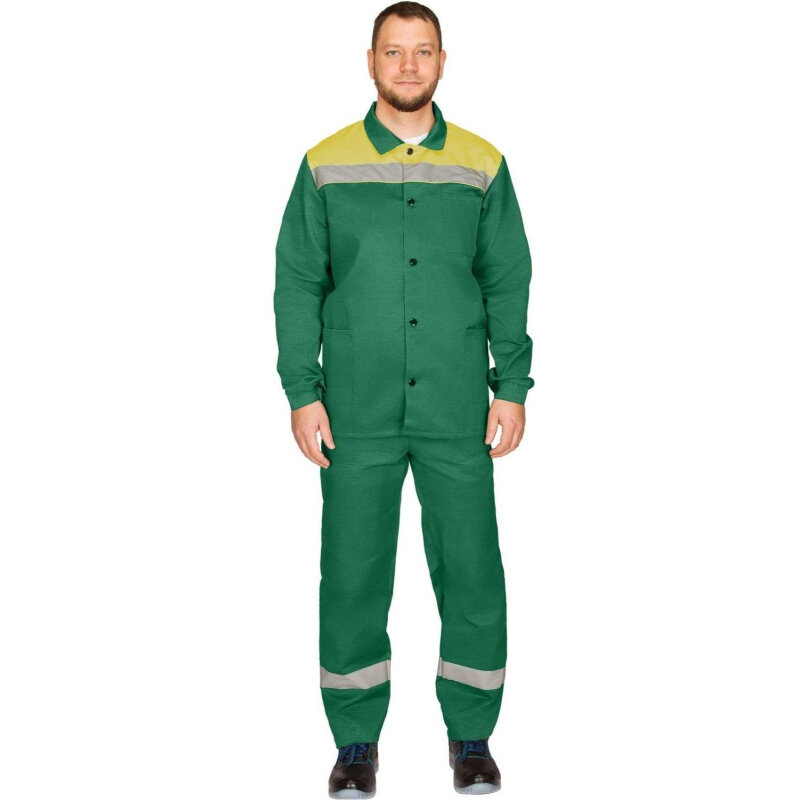 Костюм летний муж. л16-КБР с СОП зел/желт (р.56-58) 170-176