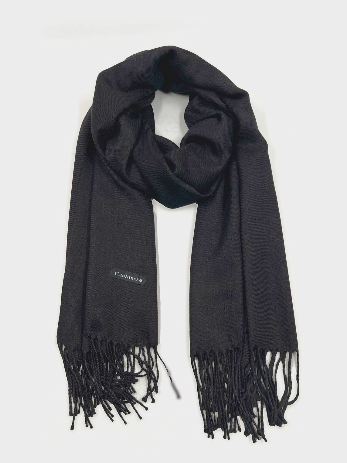 Шарф Cashmere для женщин,200х70 см, универсальный, черный