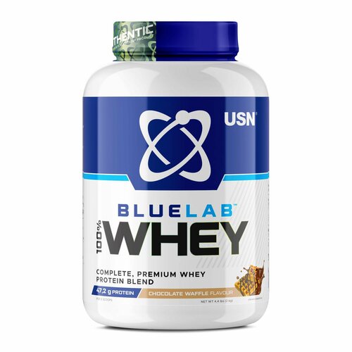 USN BlueLab 100% Premium Whey Chocolate Waffle TEX блюлаб 100% ВЕЙ премиум протеин со вкусом шоколадной вафли, порошок, 2 кг