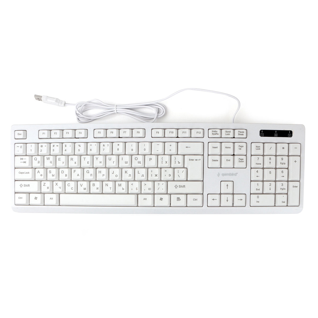 Клавиатура Gembird KB-8355U, USB, бежевый тип подключения: проводная, интерфейс: USB