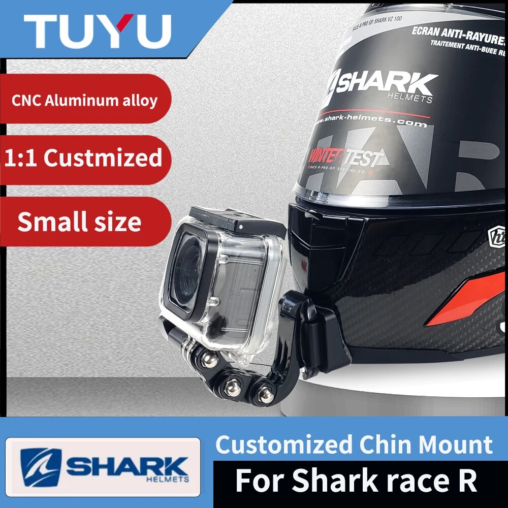 Крепление для мотоциклетного шлема Shark race R pro gp для GoPro hero11 Insta360 OneX3 Rs DJI, For Shark race-R — фото 1