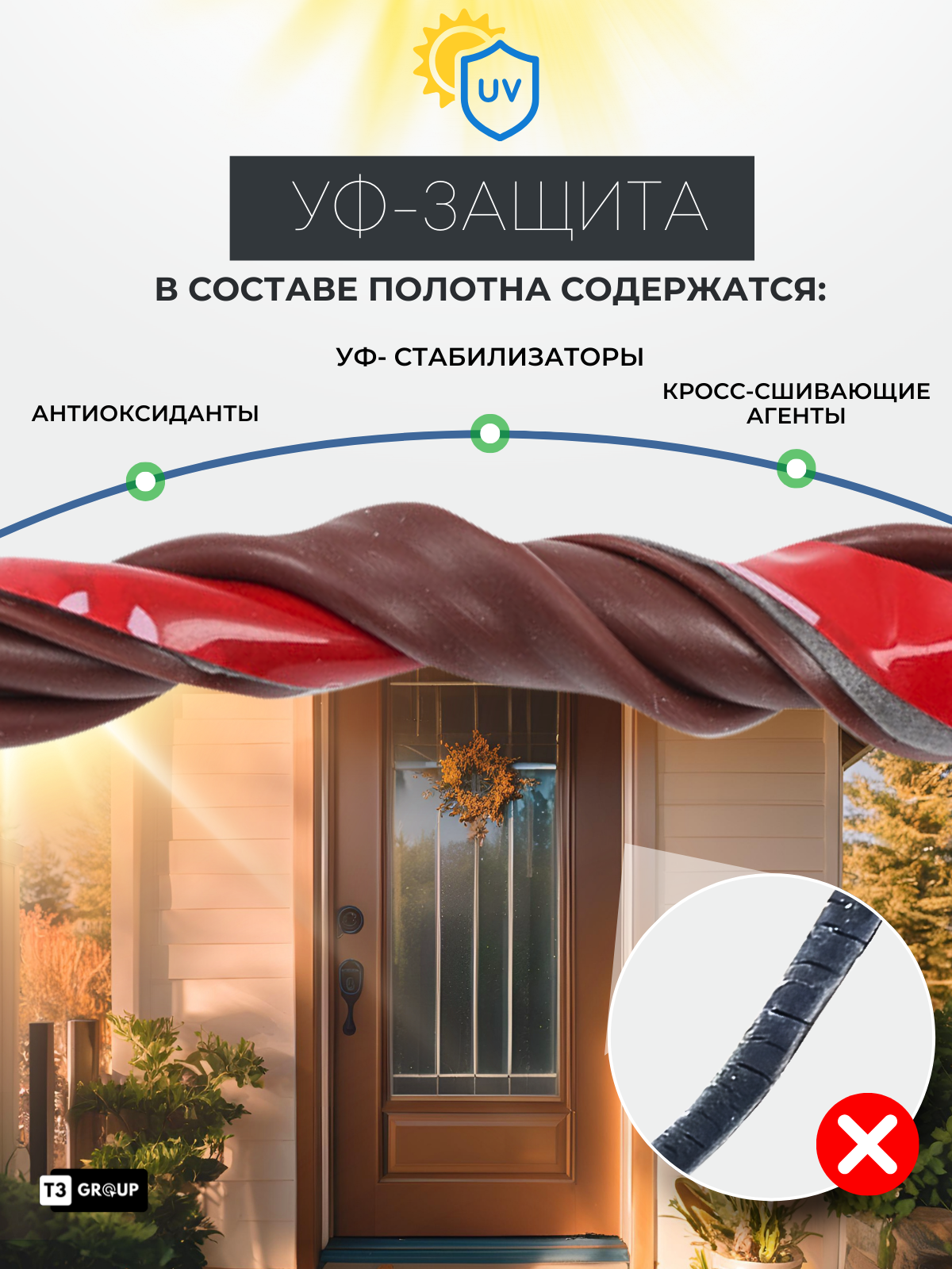 Уплотнитель самоклеящийся, для дверей входных железных, металлических, коричневый, 10x10 мм, резиновый, силиконовый — фото 1