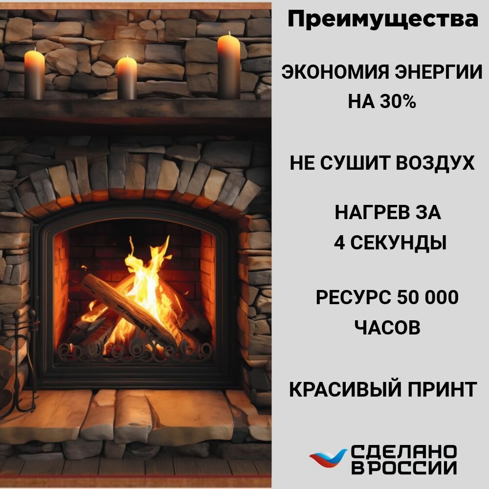 Обзор: Обогреватель гибкий настенный инфракрасный Старый камин 500 Вт. / Обогреватель картина на стену