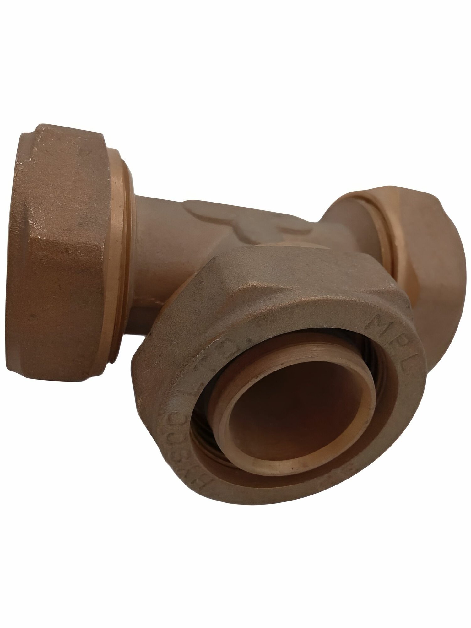 Тройник HydroSta ТТ 32 обжимной для отопления латунь 85 мм