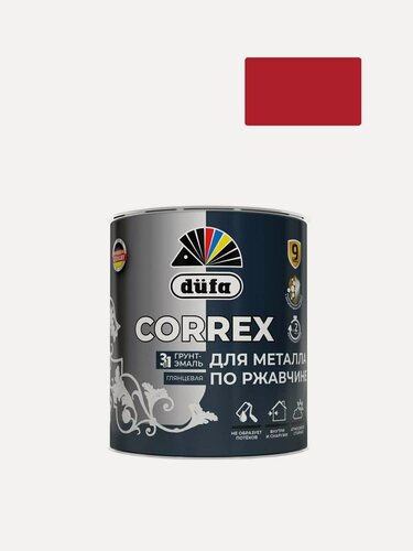 Изображение товара Грунт-эмаль по ржавчине гладкая Correx 3 в 1 RAL-3001 красный 2 л