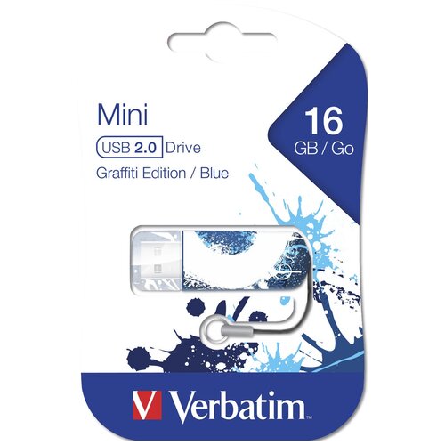 Флешка USB 16Gb Verbatim Mini Graffiti Edition 49412 USB2.0 синий/рисунок
