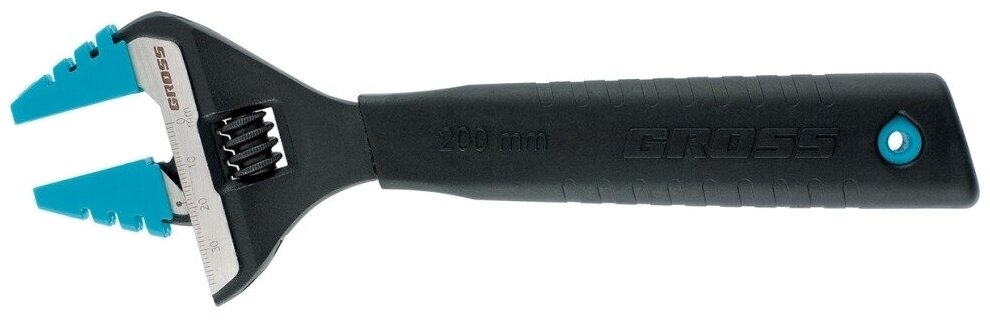 Ключ разводной, 200 мм,CrV, тонкие губки, защитные насадки// Gross 15568 .
