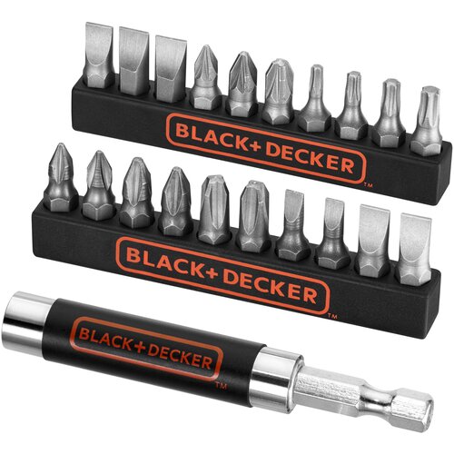 Набор бит BLACK+DECKER A7074, 21 предм., серебристый