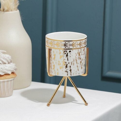 Конфетница керамическая Gold 220 мл 914 см цвет белый 1395₽