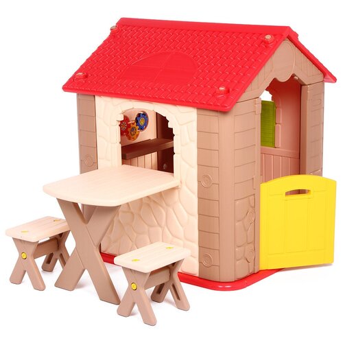 Домик Haenim Toy HN-705, бежевый/красный