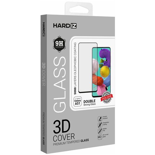 Защитное стекло HARDIZ Premium Tempered Glass for Samsung A51: 3D Cover - Black/Черный