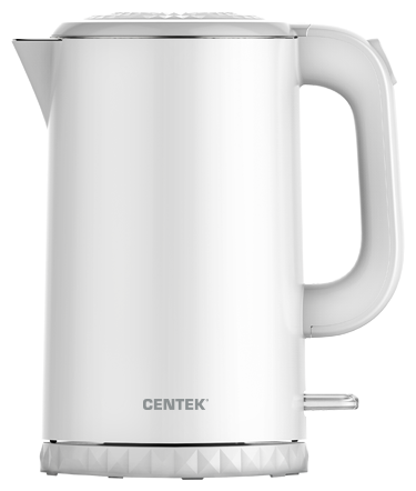 Чайник Centek CT-0020 (White) металл 1.7л, 2200W, бесшовная колба, двойные стенки