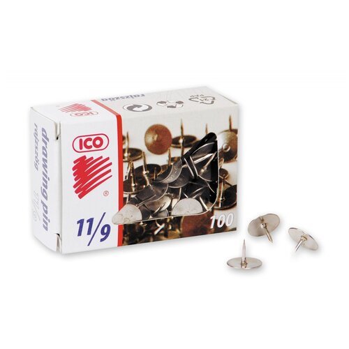Кнопки ICO 11 мм, стальные, 100 штук uliss chicory скрепки ico медные 28 мм 100 шт в карт уп