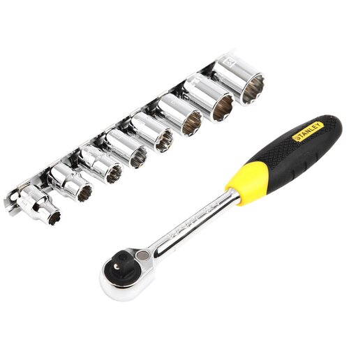 фото Набор торцевых головок stanley hand tools stanley 0-94-611, microtough 3/8", 9 предметов