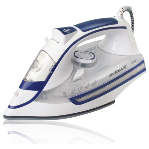 Утюг ERGOLUX ELX-SI03-C35 белыйсиний паровой керамика 2600Вт 220-240В 581700₽