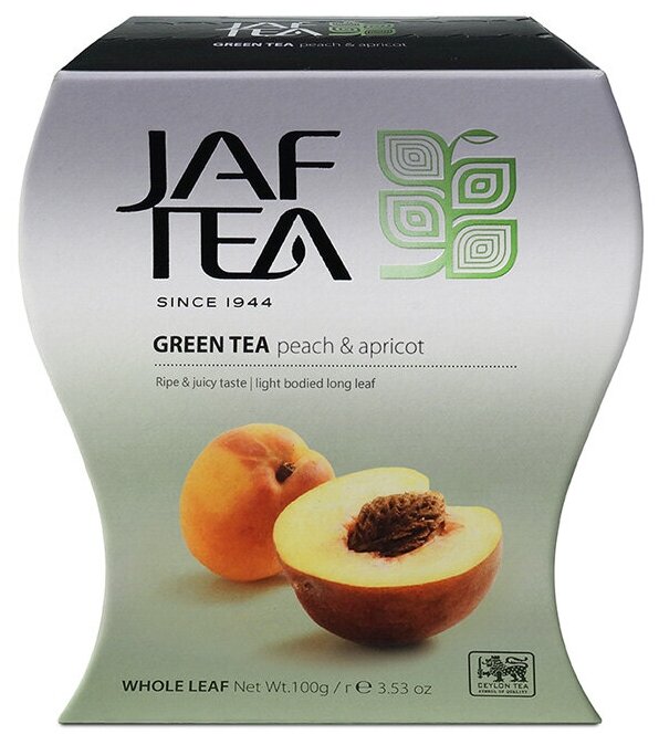Чай зелёный JAF TEA Peach+Apricot зелёный чай с персиком и абрикосом 100 г. - фотография № 1