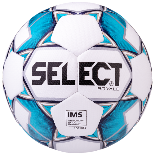 фото Мяч футбольный royale 814117 ims, №5, белый/синий select